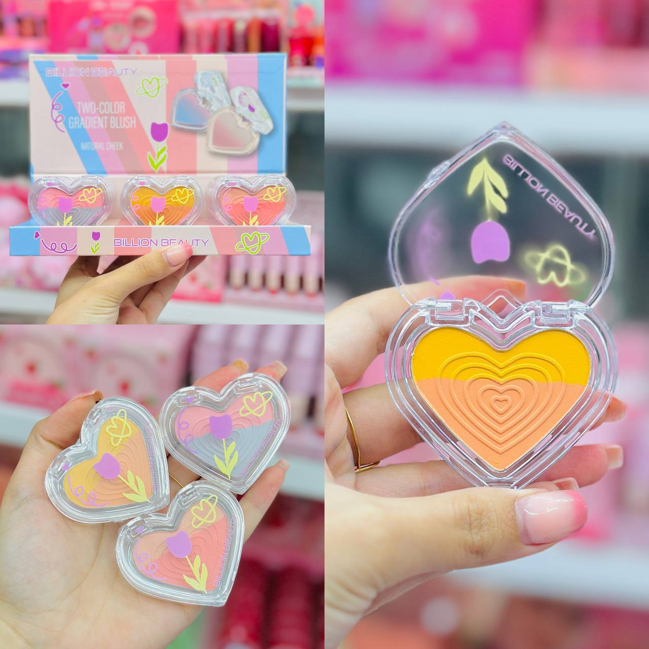 رژگونه ترکیبی قلبی اورجینال از برند billion