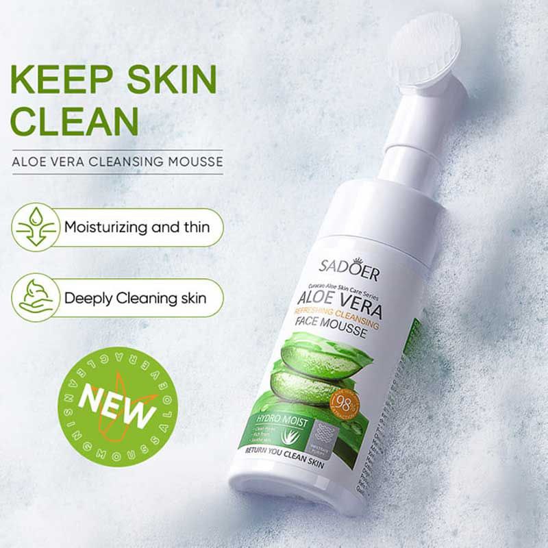فوم شستشو صورت براش دار آلوئه‌ورا سادور (SADOER)